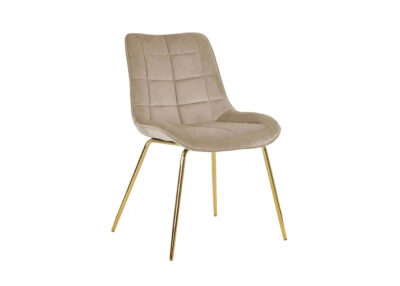 Krzesło Volt Ideal Gold luksusowe na złotych nogach z tkaniny velvet
