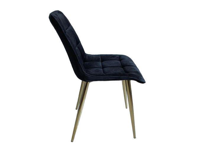 Welurowe krzesło glamour Sigma ze złotymi nogami