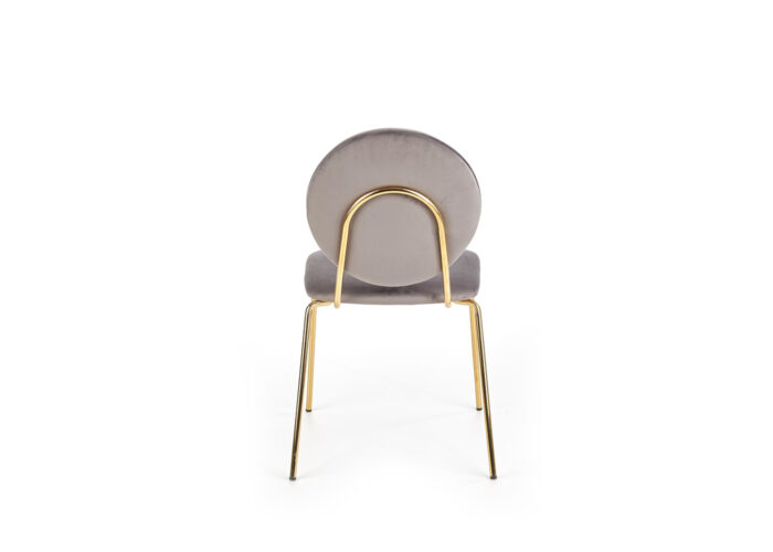 Nowoczesne tapicerowane krzesło Emili na złotych nogach