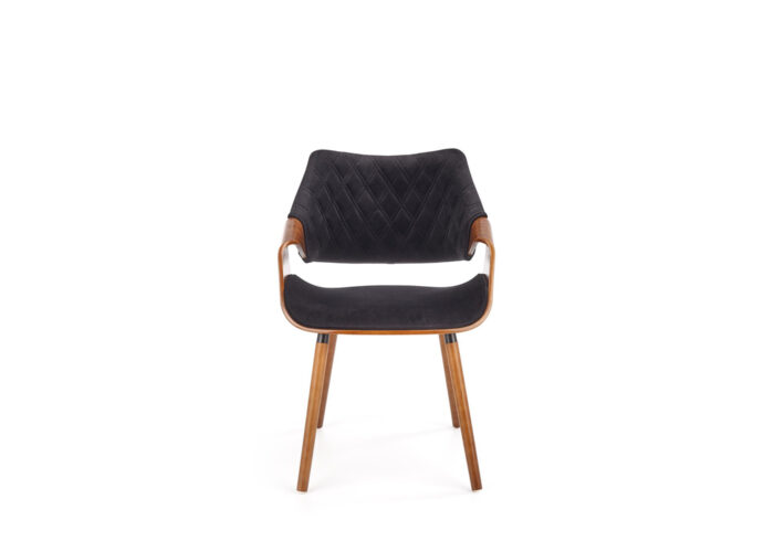 Drewniane gięte krzesło Bonito z tapicerowanym siedziskiem i oparciem