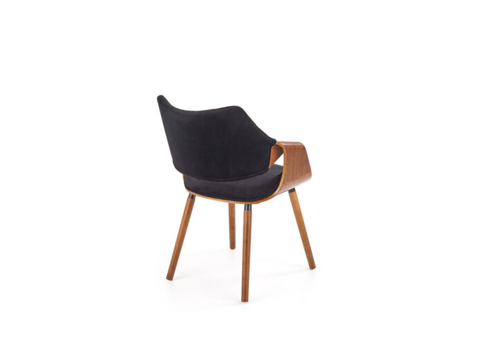 Drewniane gięte krzesło Bonito z tapicerowanym siedziskiem i oparciem