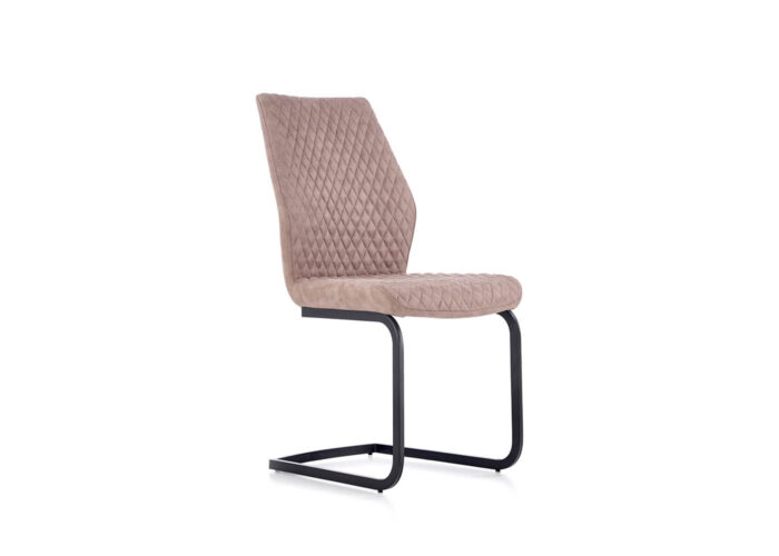Prostokątny rozkładany stół Capitalo i tapicerowane krzesła Dallas na metalowej podstawie
