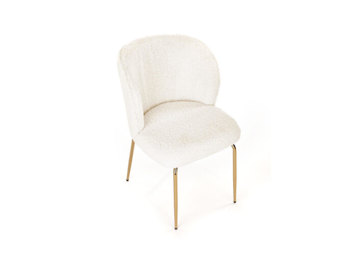Nowoczesne tapicerowane krzesło Eldi na złotych nogach
