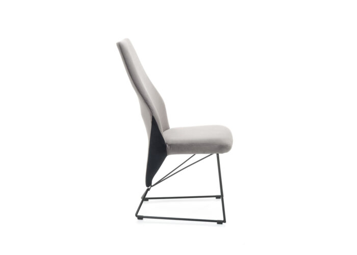 Minimalistyczne krzesło welurowe Ibis do salonu