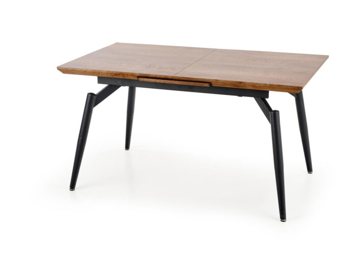 Rozkładany prostokątny stół Cambridge i nowoczesne krzesła Favors do salonu