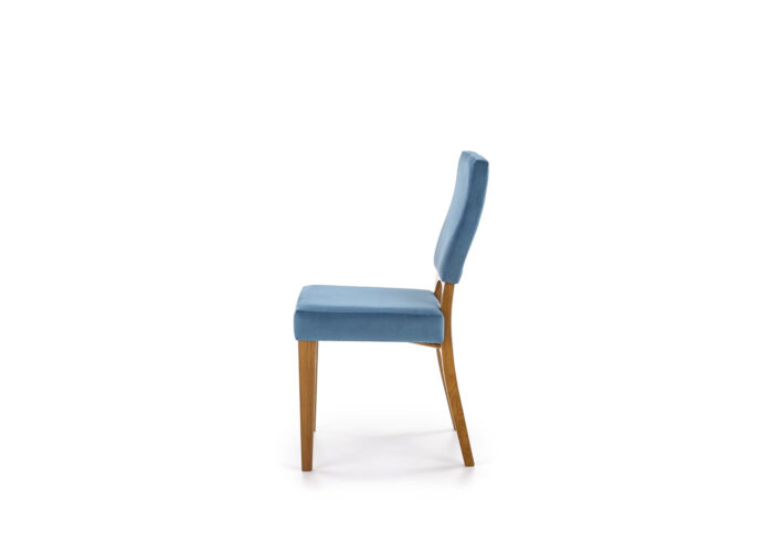 Tapicerowane krzesło Venant na drewnianych nogach w kolorze dąb miodowy