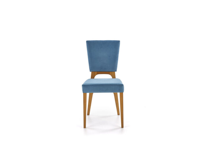Tapicerowane krzesło Venant na drewnianych nogach w kolorze dąb miodowy