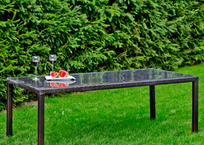 Duży stół ogrodowy technorattanowy Lorens 200x100