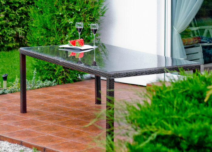 Duży stół ogrodowy technorattanowy Lorens 200x100
