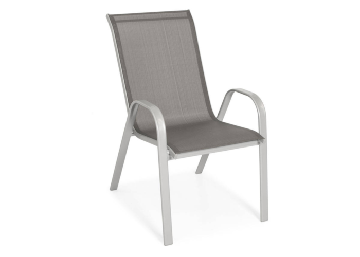 Stół i 6 krzeseł ogrodowych Polywood - srebrne
