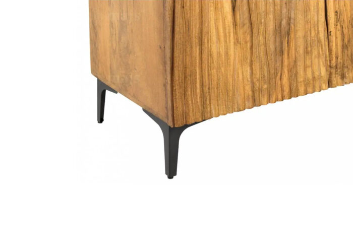 Drewniana komoda 150 cm na metalowych nogach egzotyczne drewno mango rzeźbiona