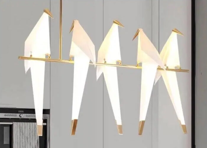 Dizajnerska lampa sufitowa dekoracyjna origami ptaki