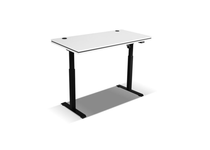 Estetyczne biurko Vibo II z regulowaną podstawą w kolorze czarny mat