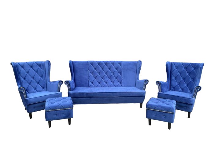 Sofa uszak 3 os + 2x Fotel uszak + 2x Podnóżek