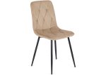 Krzesło tapicerowane Jumi: estetyka, komfort, trwałość. Welurowa tapicerka, pianka HR45, stalowe nogi. Luksusowe wnętrze bez kompromisów!