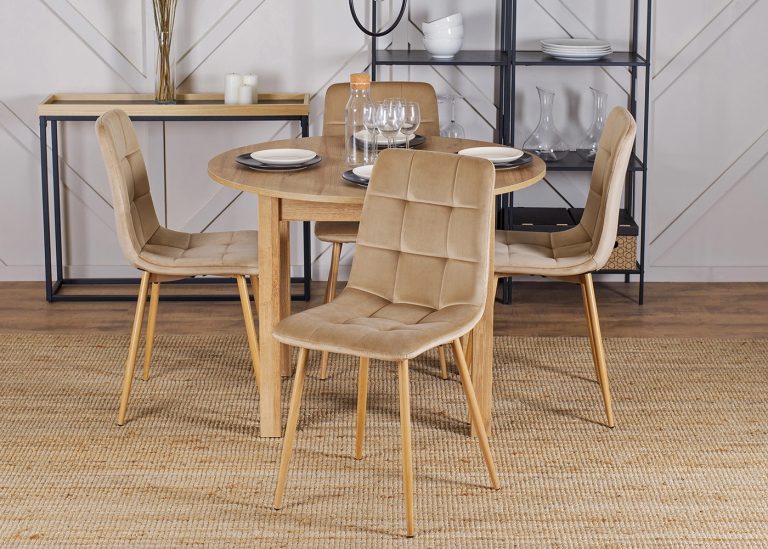 Krzesło Grappo: elegancja w prostocie. Miękka tkanina welurowa, wyjątkowy komfort. Nogi w kolorze drewna. Idealne połączenie designu i praktyczności.