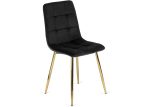 Krzesło Grappo 3: luksusowy wygląd, trwałość, funkcjonalność. Welur, łatwe w czyszczeniu. Nogi chromowane w złocie. Solidna konstrukcja, miękka pianka HR45.
