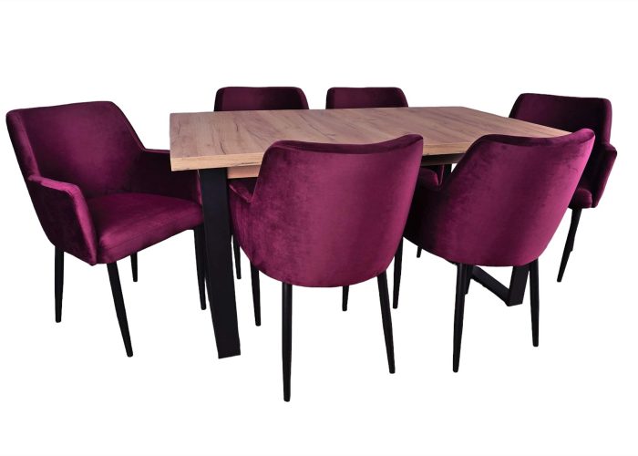 Estetyczny zestaw jadalniany - wytrzymały stół Loft oraz wygodne krzesła Aura