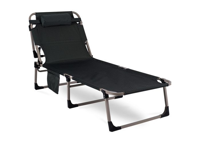 Fotel rozkładany Markos: funkcjonalność i komfort w jednym. Regulowane oparcie, stabilny mechanizm, elegancki design. Idealny do salonu, ogrodu i podróży.