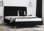 Łóżko tapicerowane Wave: komfortowy sen, elegancja. Tapicerka welurowa, złote nogi. Różne wymiary, kolory. Dla par i singli. Wygoda, wysoka jakość, estetyka.