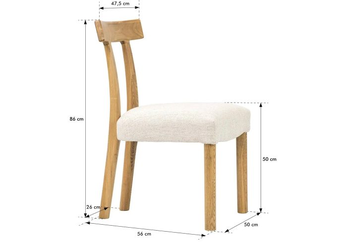 Nowoczesne dębowe krzesło loftowe z tapicerowanym miękkim siedziskiem