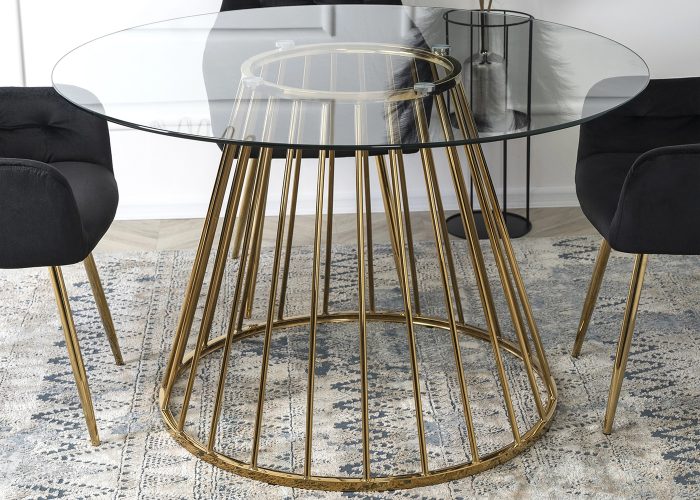 Transparentny stół Madeira w stylu glamour